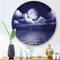 Designart - Full Moon In Cloudy Night Sky V - Nautical & Coastal Metal Circle Wall Art